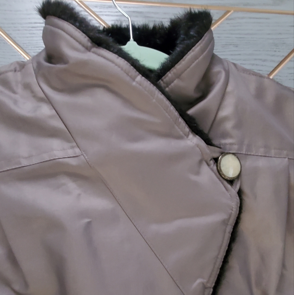 Vintage Claude Havrey Tan Nylon Faux Fur Liner Coat. XL. - Picture 8 of 14